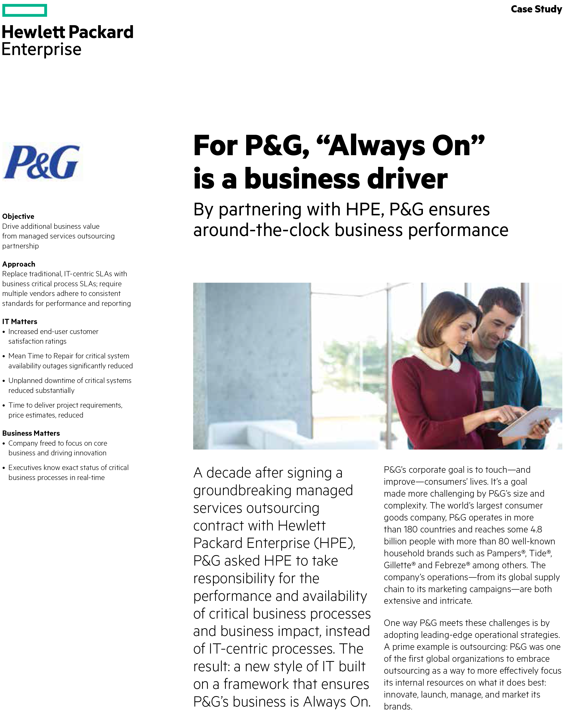 HPE Case Study - For P&G 'Always on' is a business Driver