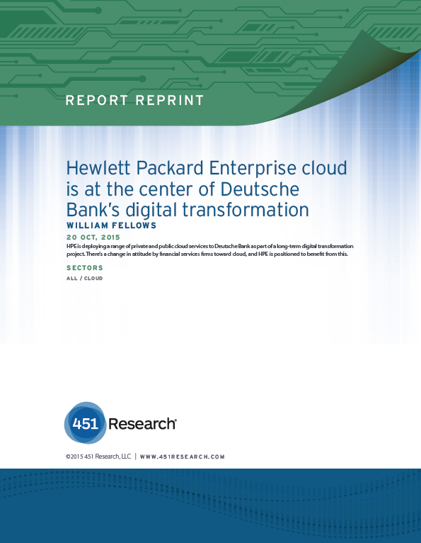 Hewlett Packard Enterprise cloud is at the center of Deutsche Bank’s digital transformation