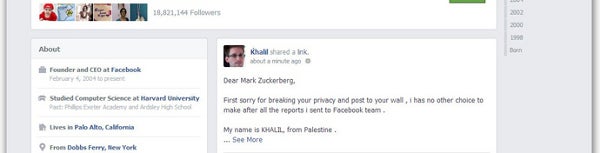 Hacker posts Facebook bug details on Zuckerberg’s page
