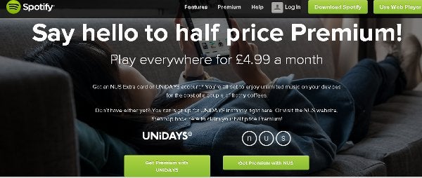 Spotify reaches out to 18-24 year olds with UNiDAYS and student discount