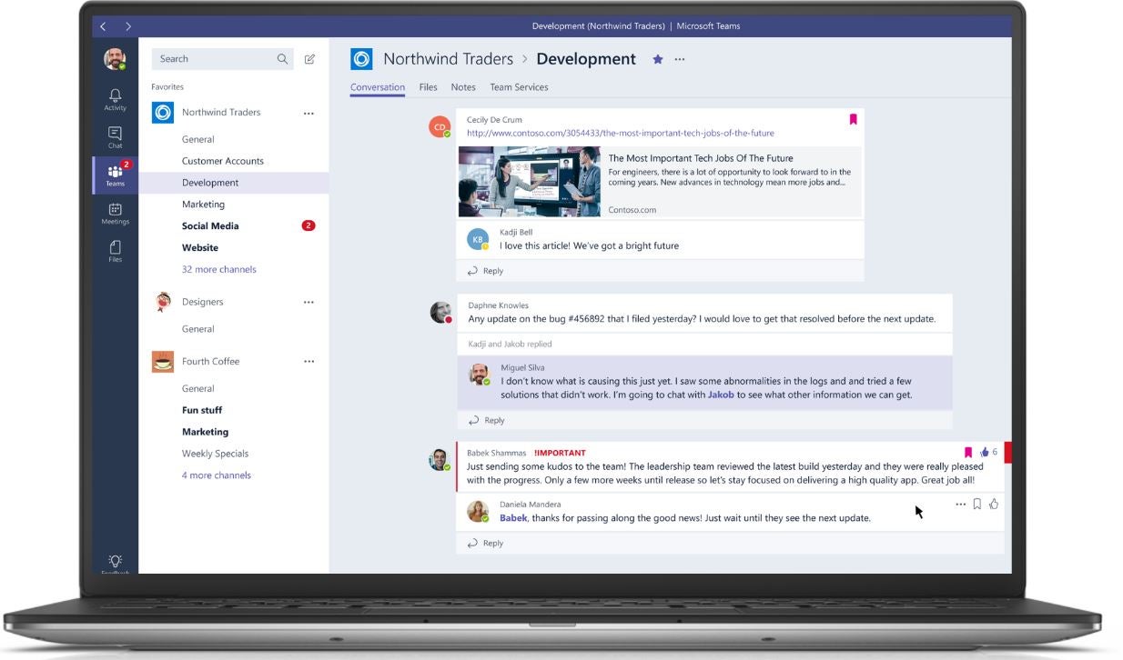 Microsoft Teams takes on Slack in the UC and collaboration market