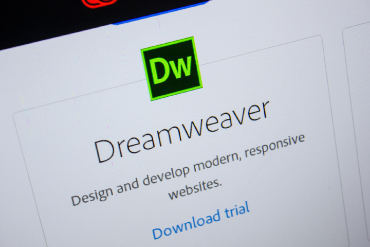 Adobe Dreamweaver, software logo on the official website of Adobe.