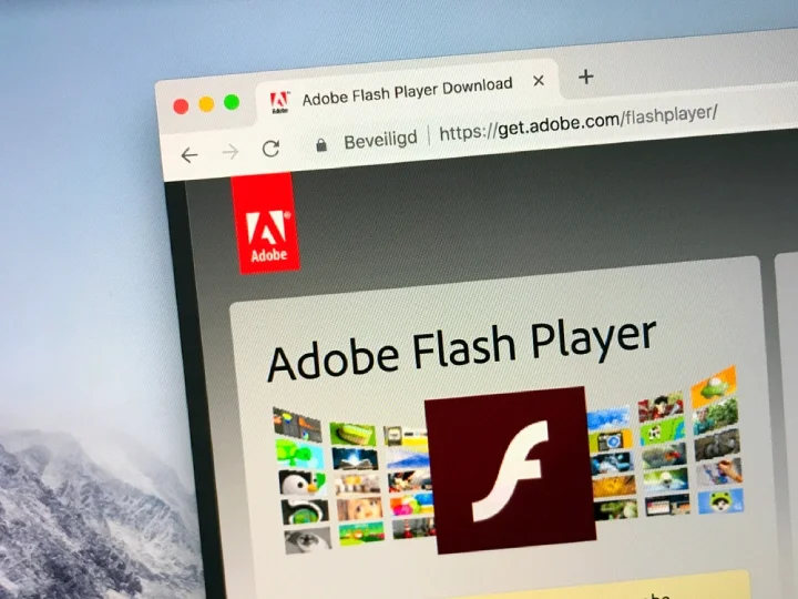Adobe Flash Player on a Mac screen