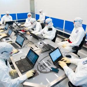 Intel staff test new chips
