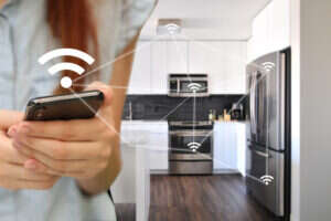 IoT devices connected in a kitchen.