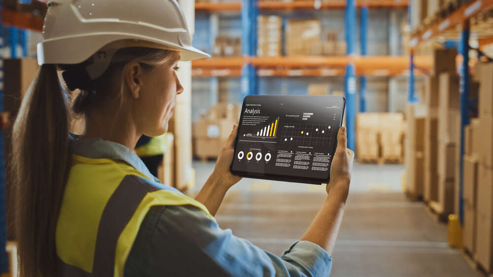 A warehouse taking part in the digital transformation