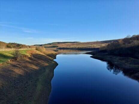The Scar House reservoir in Nidderdale, Yorkshire Dales, UK, managed by Yorkshire Water.