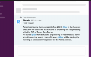 Salesforce says Slack is now an AI platform that can work with any natural language chatbot or large language model including EinsteinGPT (Photo: Salesforce)