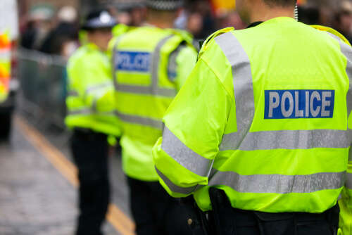 An image of police wearing high vis jackets. 