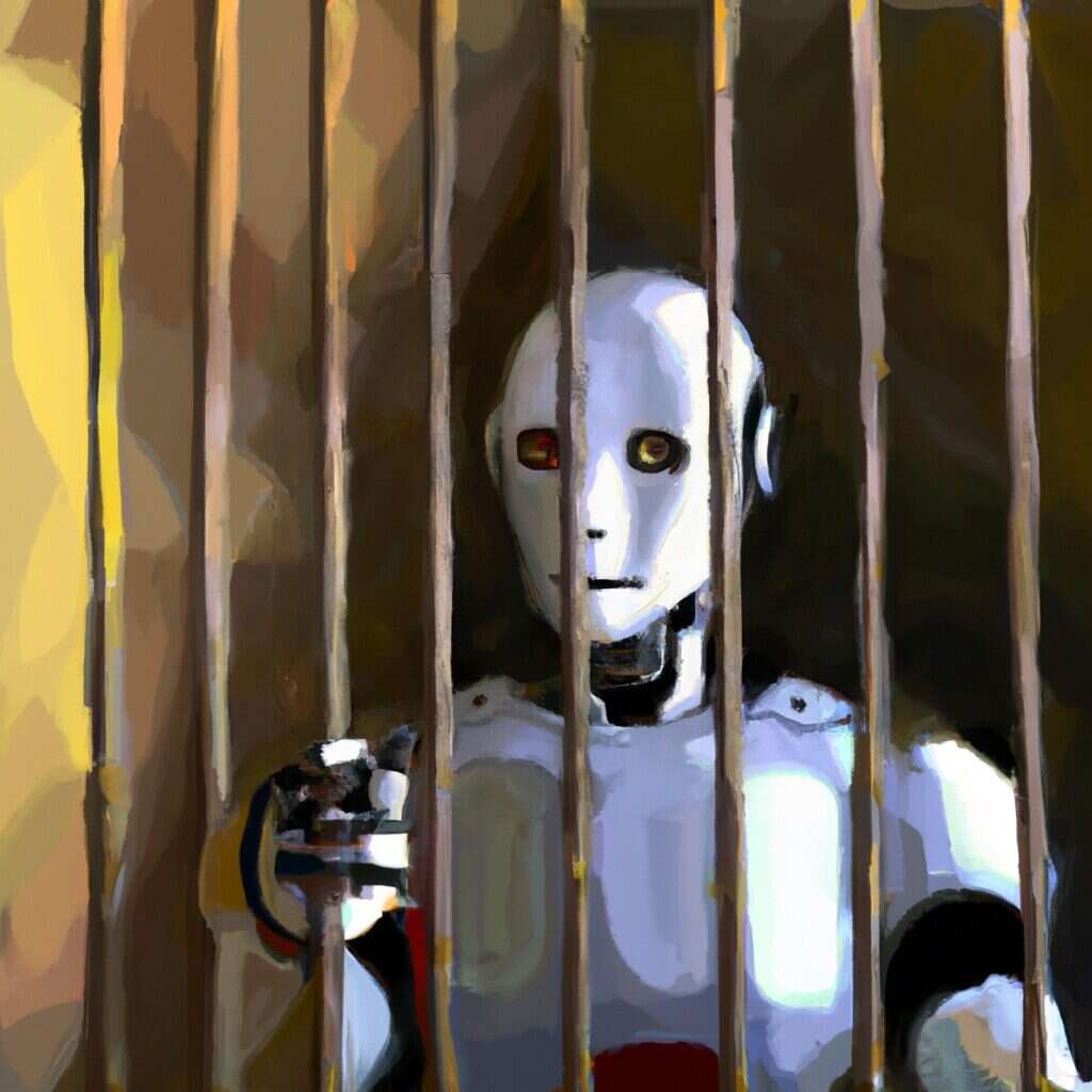 AI Robot behind bars