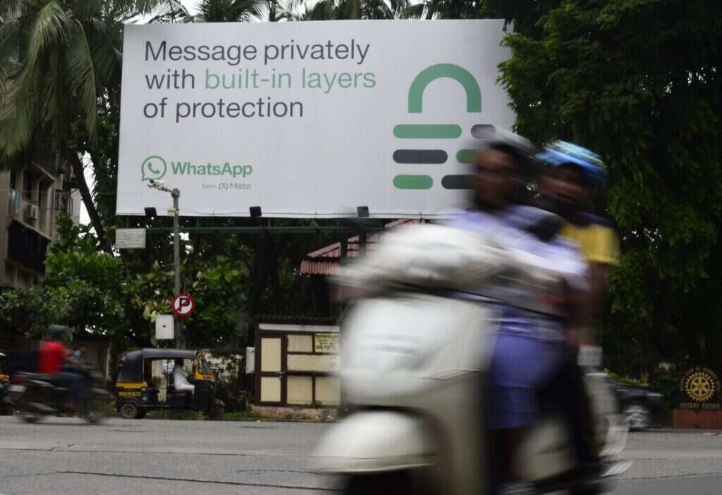 WhatsApp encryption advert in India