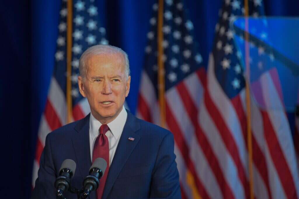 President Biden giving a speech.