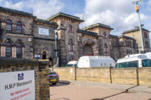 Exterior shot of Wandsworth Prison.