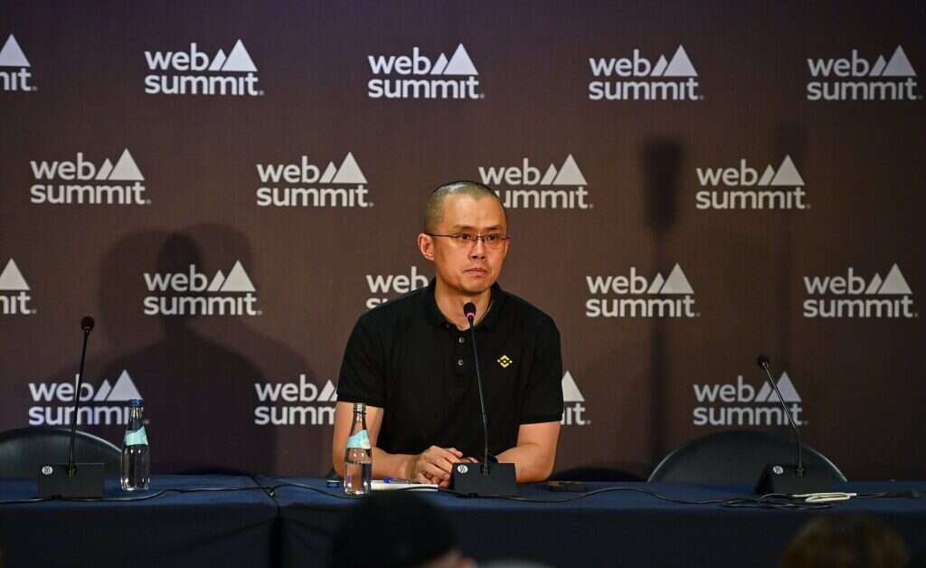 Binance founder Changpeng 'CZ' Zhao at a press conference, 2022.
