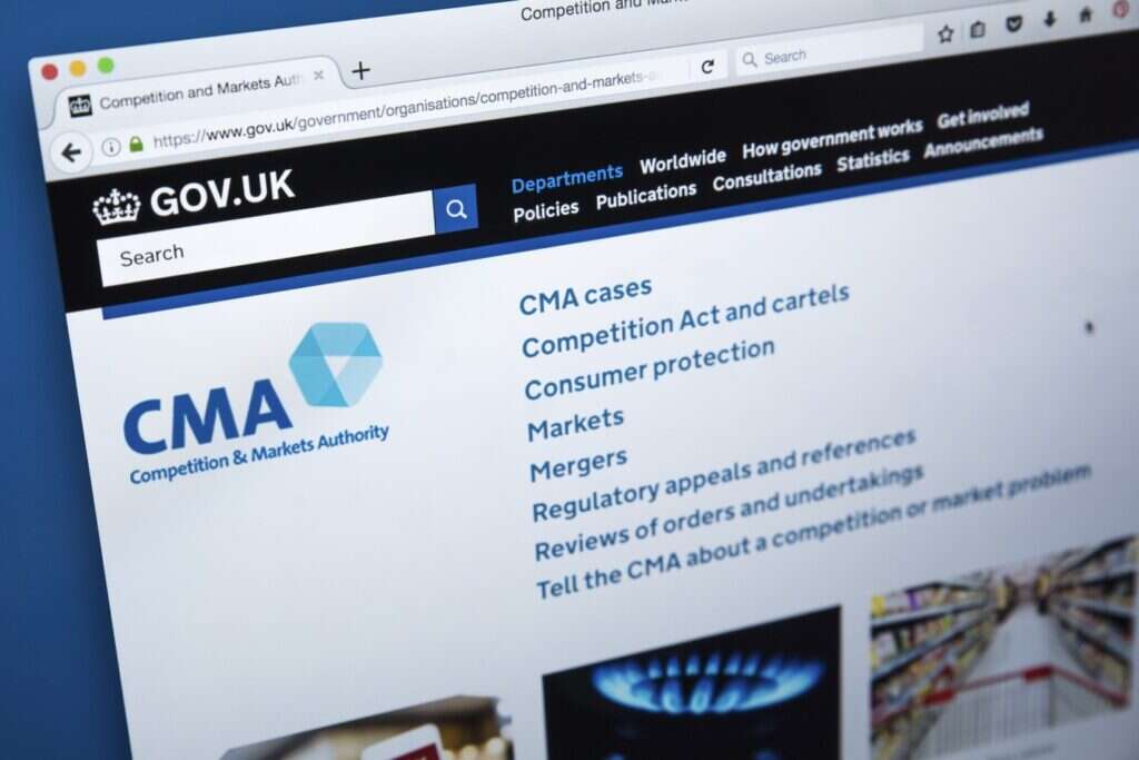 A computer screen showing the CMA website