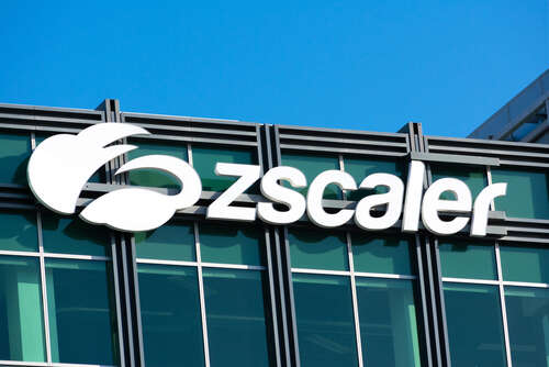 A photo of the Zscaler logo atop an office building.