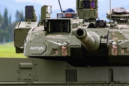 A Leopard tank, manufactured by Rheinmetall. Used to illustrate an article about the firm's breach by Black Basta ransomware in April 2023.