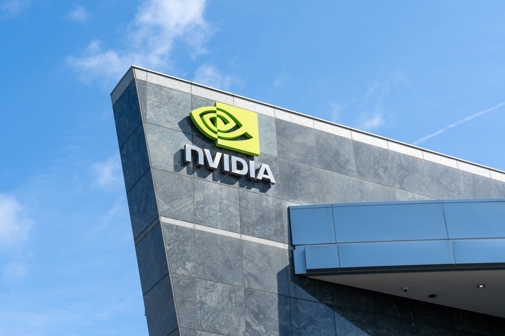 A photo of the Nvidia logo on a building.